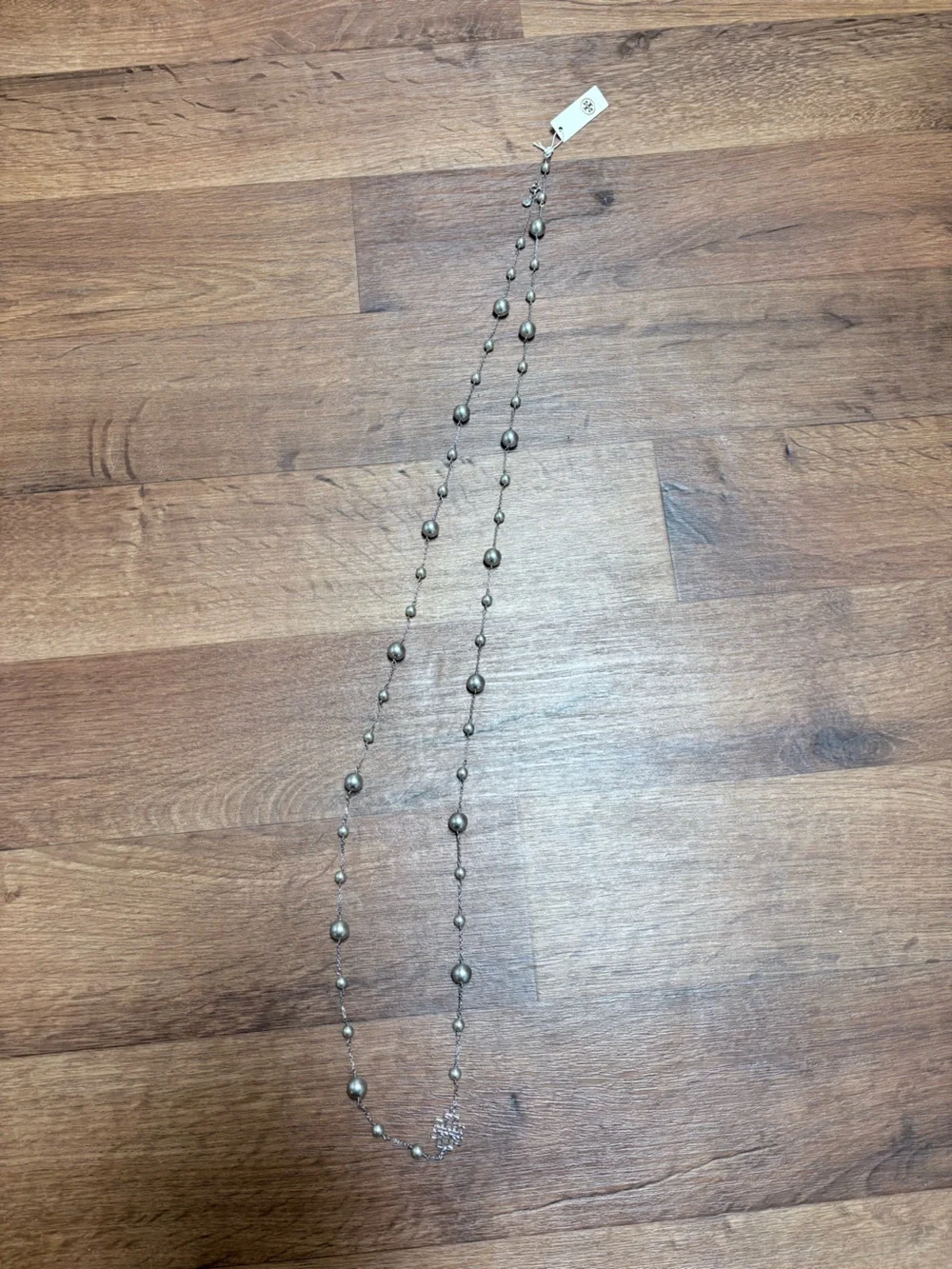 Tory Burch Silver-Tone Beaded Long Necklace